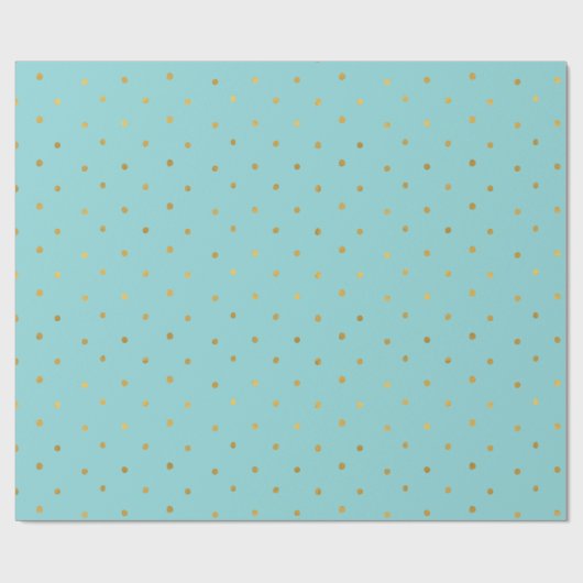 Gold Confetti Dots Mint Geschenkpapier (Flach)