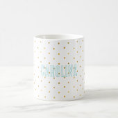 Gold Confetti Dots Mint Name Kaffeetasse (Mittel)