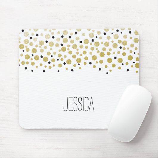 Gold Confetti Dots Mousepad (Mit Mouse)