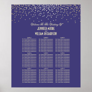 Gold Confetti Dots Seekarte Poster