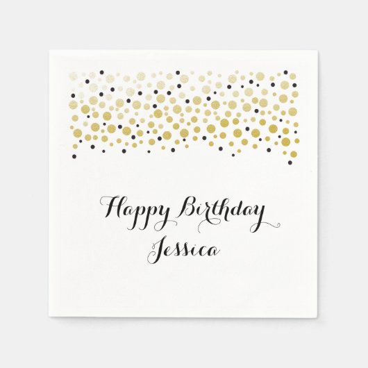 Gold Confetti Dots Serviette (Vorderseite)