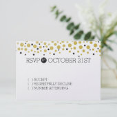 Gold Confetti Dots UAWG RSVP Karte (Stehend Vorderseite)