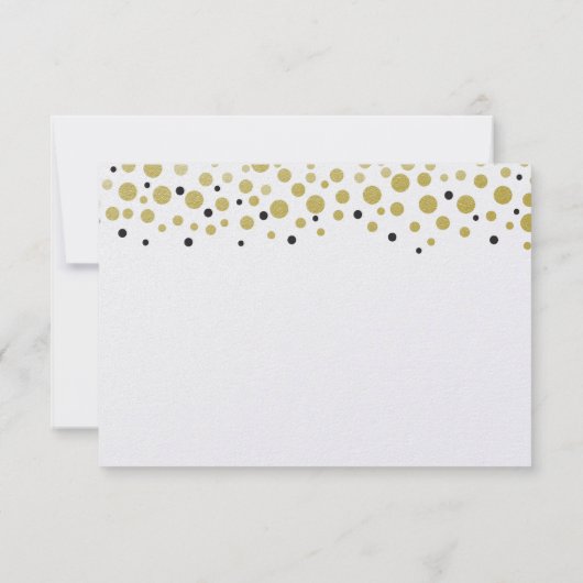 Gold Confetti Dots UAWG RSVP Karte (Rückseite)