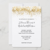 Gold Confetti Dots Wedding Einladungen (Vorderseite)