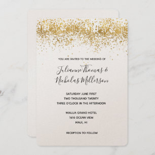 Gold Confetti Dots Wedding Einladungen