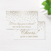 Gold Confetti Dots White Wedding Drinks Tickets (Schreibtisch)