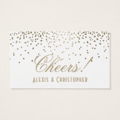 Gold Confetti Dots White Wedding Drinks Tickets (Rückseite)