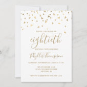 Gold Confetti Dreiecke 80. Geburtstagsparty Einladung (Vorderseite)