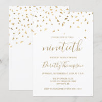 Gold Confetti Dreiecke 90. Geburtstagsparty