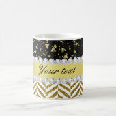 Gold Confetti Dreiecke Chevrons Diamant Bling Kaffeetasse (Mittel)