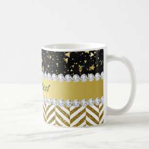 Gold Confetti Dreiecke Chevrons Diamant Bling Kaffeetasse
