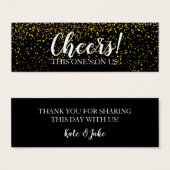 Gold Confetti Drink Ticket Cards (Vorne & Hinten)