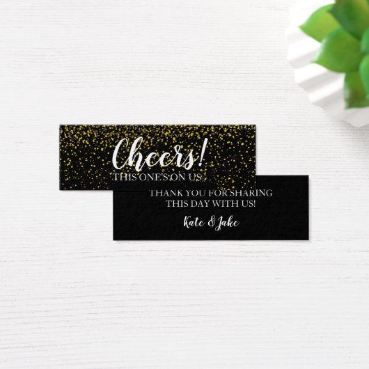 Gold Confetti Drink Ticket Cards (Schreibtisch)