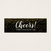 Gold Confetti Drink Ticket Cards (Vorderseite)