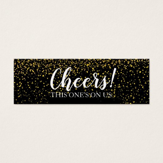 Gold Confetti Drink Ticket Cards (Vorderseite)