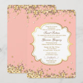 Gold Confetti Einladung (Vorne/Hinten)