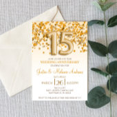 Gold Confetti Einladung zum 15. Hochzeitstag