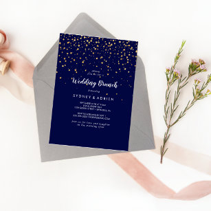 Gold Confetti   Einladung zur Hochzeitsfeier
