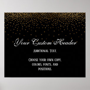 Gold Confetti Elegant Machen Sie es selbst Hochzei Poster