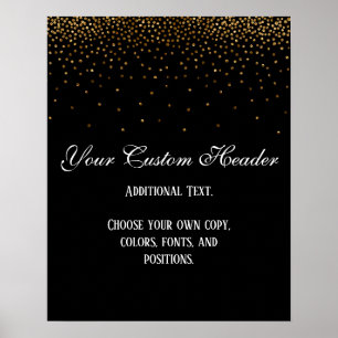 Gold Confetti Elegant Machen Sie es selbst Hochzei Poster