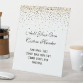 Gold Confetti Elegant Machen Sie es selbst Hochzei Sockelschild (In Situ)