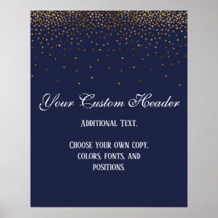 Gold Confetti Elegant Marine machen es selbst Hoch Poster