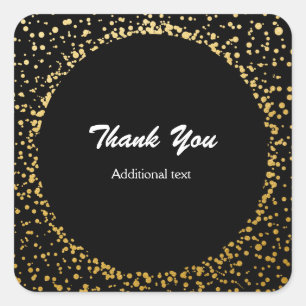 Gold Confetti Eleganter Glamour Dots Bevorzugen St Quadratischer Aufkleber