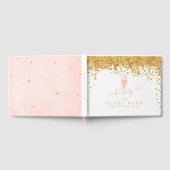 Gold Confetti Elegantes Champagner Brautparty Gästebuch (Voll)