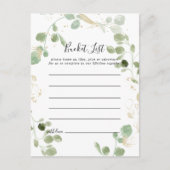 Gold Confetti Eucalyptus Foliage Bucket List Cards Postkarte (Vorderseite)