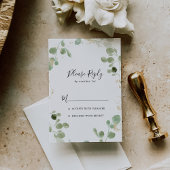 Gold Confetti Eucalyptus Foliage UAWG RSVP Karte