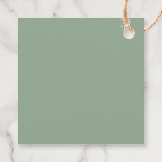 Gold Confetti Eucalyptus Foliage Wedding Geschenkanhänger (Rückseite)