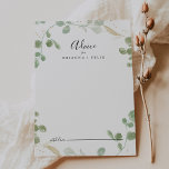 Gold Confetti Eucalyptus Foliage Wedding Hinweiskarte<br><div class="desc">Diese goldene Konfetti eucalyptus foliage Hochzeitsratenkarte ist perfekt für eine rustikale Hochzeit. Das Design zeichnet sich durch Aquarell Eukalyptus grünes Blattwerk mit goldenen Konfetti aus. Diese Karten sind ideal für Hochzeiten, Brautparty, Babydusche, Graduiertenfest u.v.m. Personalisieren Sie die Karten mit den Namen der Braut und Bräutigam, den Eltern, die Sie werden...</div>