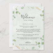 Gold Confetti Eucalyptus Wedding Willkommensbrief (Vorderseite)