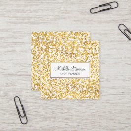 Gold Confetti Event Planner Business Cards Quadratische Visitenkarte