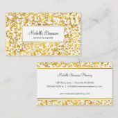 Gold Confetti Event Planner Business Cards Visitenkarte (Vorne/Hinten)