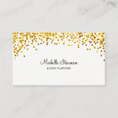 Gold Confetti Event Planner Business Cards Visitenkarte (Vorderseite)