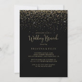 Gold Confetti Extravagant Script Wedding Brunch Einladung (Vorderseite)