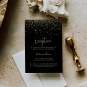 Gold Confetti Extravagante Script Hochzeitsempfehl Begleitkarte
