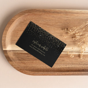 Gold Confetti Extravagante Script-Hochzeitswebsite Begleitkarte