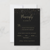 Gold Confetti Extravagante Wedding Menü UAWG RSVP Karte (Vorderseite)