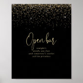 Gold Confetti Extravagantes Script Wedding Open Ba Poster (Vorne)