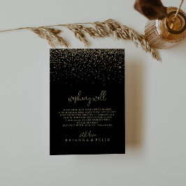 Gold Confetti Extravagantes Skript Hochzeit wünsch Begleitkarte