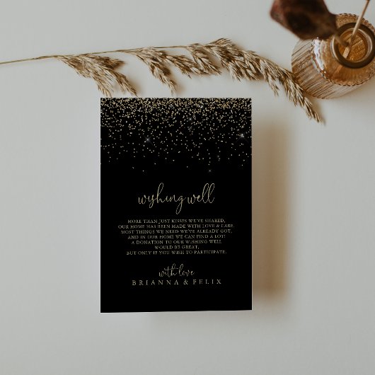 Gold Confetti Extravagantes Skript Hochzeit wünsch Begleitkarte