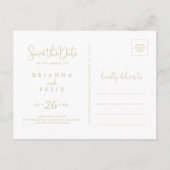 Gold Confetti Extravagantes Skript Save the Date P Postkarte (Rückseite)