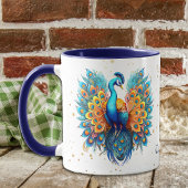 Gold Confetti Fantasy Peacock Tasse