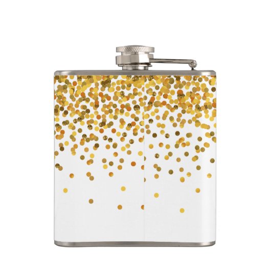 Gold Confetti Flachmann (Rückseite)