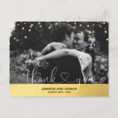 Gold Confetti & Foil Wedding Vielen Dank | FOTOS Postkarte (Vorderseite)