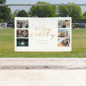 Gold Confetti Foto Collage Geburtstagsparty Banner (Insitu)