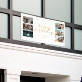 Gold Confetti Foto Collage Geburtstagsparty Banner (Äußeres Gebäude)
