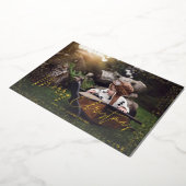 Gold Confetti Frohe Weihnachts-Foto Folieneinladung (Gedreht)